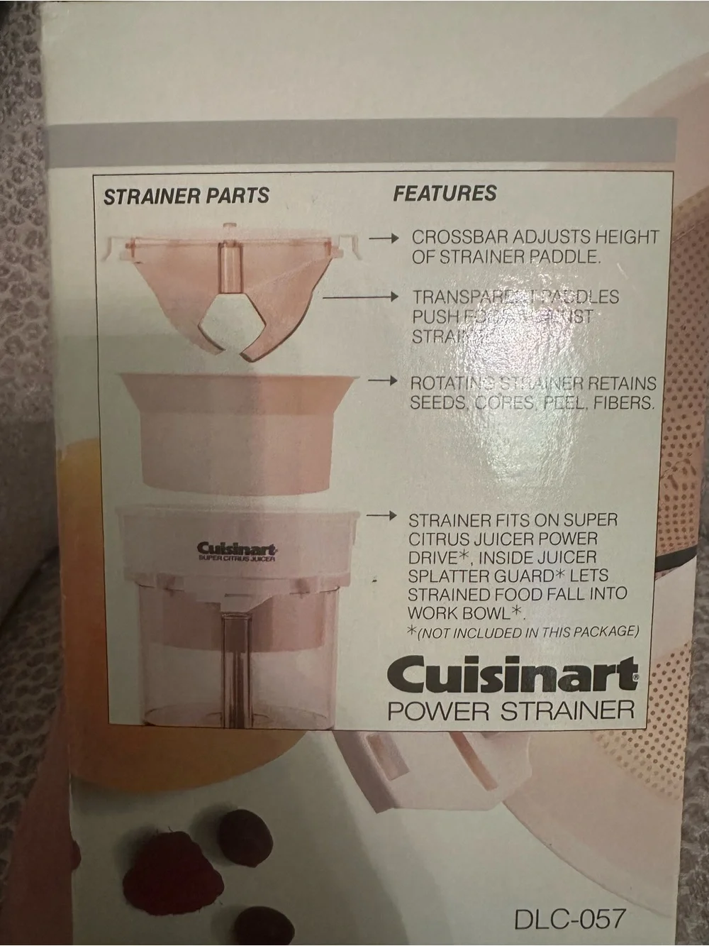 Cuisinart DLC-057 Power Strainer Attachment For DLC 10 8 7 X Series NEW Open box